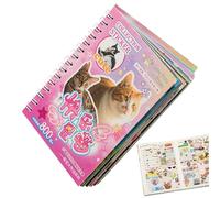 Libro de pegatinas de animales - 800 pegatinas de gatos y perros para estilo en 30 hojas | Pegatinas temáticas para scrapbooking, diarios, manualidades DIARIA, diarios, proyectos en clase y decoración