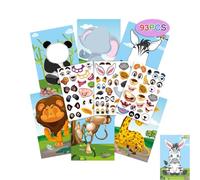 Libro de pegatinas de animales para niños - Diseño innovador Caras Pegatinas Libro de Actividades Juguetes educativos Juguetes de Dibujos Animados Reutilizables DIY Dinosaurios Princesa para Niños