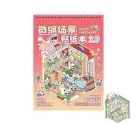 Libro de pegatinas de escena en miniatura 3D, calcomanías creativas - Fun House Relief Stress Cute Cartoon Book Scrapbook for Craftsking Every Detail Vivid, With A Realistic De
