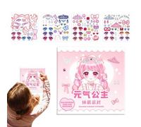 Libro de pegatinas de maquillaje para espectáculos de maquillaje, hermosas princesas, colección de juguetes de maquillaje de , reutilizables, hermosas pegatinas de juego de princesas para