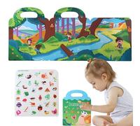 Libro de pegatinas de vehículos, libros de pegatinas reutilizables juguetes - Papel de portátil impermeable | Decoración de necesidades con asa, herramienta educativa temprana plegable
