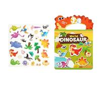Libro de pegatinas genérico | Desarrollo de capacidades motoras finas reutilizables, cuaderno de pegatinas dinosaurio juguete de actividad, para niños y niñas, de 3 a 6 años, salón, cama de viaje
