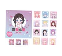 ＡＷＨＡＯ Libro de Pegatinas para Crear Caras, Libro de Actividades con Pegatinas de Caras, Manualidades Divertidas Y Originales, Juguete de Pegatinas para, Chica Cool