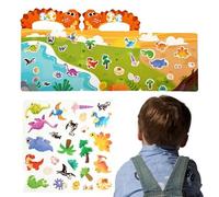 Libro de pegatinas para juguetes para niños - Paquete de PP con diferentes calcomanías estéticas, tema de dinosaurios de dibujos animados | Páginas de actividades reutilizables, diversión creativa