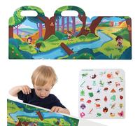 Libro de pegatinas para vehículos, libros de pegatinas reutilizables, juguetes, libros silenciosos residuales, resistente al agua, decoración de necesidades, herramienta plegable para 3 años con mango