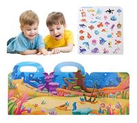 Libro de pegatinas reutilizables para niños, Libros de pegatinas de viaje para niños, Portable de reeguables por agua portátil, Decoración de la necesidad con Herramienta de aprendizaje de educación t
