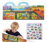 Libro de Pegatinas silencioso, Libro de Pegatinas Reutilizables para niños,Libros Restickable Impermeable | Herramienta de Aprendizaje Plegable para la educación temprana para la Edad 3+