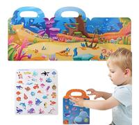 Libro de pegatinas tranquilas, Libro de pegatinas reutilizables para niños,Papel tranquilo impermeable de gelatina | Decoración de necesidad plegable Herramienta de aprendizaje de educación temprana p