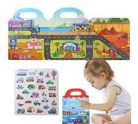 Libro de pegatinas tranquilas, Libro de pegatinas reutilizables para niños,Papel tranquilo impermeable de gelatina - Decoración de necesidad plegable Herramienta de aprendizaje de educación temprana p