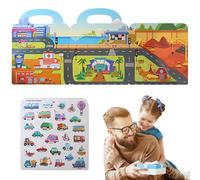 Libro de pegatinas tranquilas, Libro de pegatinas reutilizables para niños | Portable de de gelatina reestructurable impermeable,Herramienta de aprendizaje de educación temprana para más de 3 años, pl
