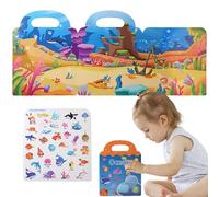 Libro de pegatinas tranquilas, Libro de pegatinas reutilizables para niños,Portable de reeguables por agua portátil | Decoración de necesidad plegable Herramienta de aprendizaje de educación temprana