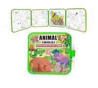 Libro de pintura al agua reutilizable, libro para colorear al agua Montessori sin desorden, simplemente añade agua para revelar colores vibrantes, aumentar el enfoque, pintura sin ensuciar y diversión