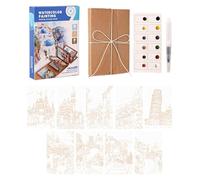 Libro de pintura de acuarela - Libro trabajo des elaboración | Bloc dibujo con proyectos guiados, diario en papel con lecciones artísticas, kit creativo para profesionales, artistas cafetería, 1