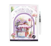 Libro de pintura de acuarela, papel, libro de trabajo de acuarela de 6.9 x 4.9 pulgadas, actividad artística amigable para principiantes, kit de práctica de pintura creativa portátil para el hogar