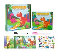 Libro de práctica de acuarela, suministros de arte de papel de dinosaurio, libro para colorear al agua, para adultos, estudiantes, artistas, principiantes, jóvenes, escuela, hogar, viajes