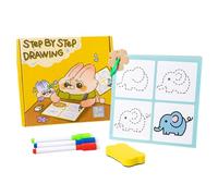 Libro de práctica de dibujo paso a paso para niños, entrenamiento de control de bolígrafo, para el hogar o el aula, herramienta educativa para niños pequeños