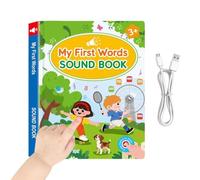 Libro de primeras palabras Aprender palabras en inglés tocando y hablando | libros interactivos recargables para niños de 3 años para niñas en edad preescolar, educación temprana, lectura