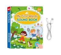 Libro de primeras Palabras Palabras en inglés y aprende a Hablar | Libros Interactivos Recargables para Niños de 3 Años para niños y niñas, preescolar, hogar, lectura, cumpleaños, Navidad y
