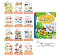 Libro de primeras Palabras Palabras táctiles interactivas Que Hablan inglés | libros interactivos recargables para Lectura Preescolar en Casa Niños y Niñas Cumpleaños Navidad Actividades