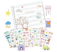 Libro de primeros hitos - Libro de recuerdos para niños, libro de registro de primer año, diario de eventos, álbum de recortes, suministros simples y atemporales para niños