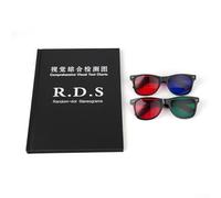 Libro de pruebas de estereograma para evaluación de la visión, incluye pruebas de astigmatismo e incluye 2 pares de gafas