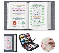 Libro De Puntada De Bricolaje,Embroidery Stitch Book libro de bordado con kit,Guía De Elaboración De La Costura Para Principiantes Y Entusiastas De Los Bordado,Aprende Fácilmente en Casa,Punto Motivos