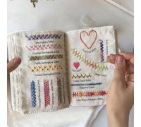 Libro de puntadas de bordado, libros de bordado para principiantes, guía de habilidades de costura para principiantes, libro de muestras de costura, libros de costura de decoración portátil para