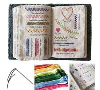 Libro de Puntadas Libro de Bordado DIY con 24 Hilos de Bordar. Mejora Tus Habilidades de Costura con el Bordado. 86 Patrones de Costura for Principiantes.(1pcs)