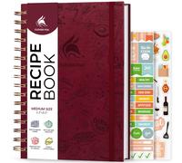 Libro de recetas de Fox Clever Fox Spiral - Make Your Own Family Cookbook - Organizador de cuaderno de receta en blanco - Revista de cocina vaca