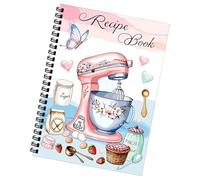 Libro de recetas en - Cuaderno de recetas de 14,8 x 21 cm, libros de recetas vacíos, 100 hojas de planificador en espiral con grabación escrita a mano, diario de cocina para la cocina diaria