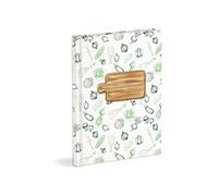 Libro de recetas personal para escribir con 3 marcapáginas de comida con 60 hojas (120 páginas no numeradas) de papel marfil a rayas, Green Mix