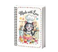 Libro de recetas vacío | Carpeta de comida en con espiral | Cuaderno de recetas de cocina | Cuaderno de recetas y libro de recetas en para cocinar, hornear, cocina, hogar, restaurante