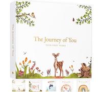 Libro de recuerdos de bebé para niña o niño, recuerdo unisex de animales del bosque para registrar el primer hito del recién nacido, álbum de fotos neutro de género, diario de recortes para padres,