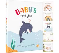 Libro de recuerdos de bebé para niña o niño, recuerdo unisex del océano para registrar el primer hito del recién nacido, álbum de fotos de mar neutro de género, diario temático náutico, regalos