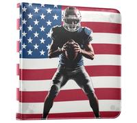Libro de recuerdos de piel sintética de jugador de fútbol con bandera de EE | Álbumes de fotos, diseño de página ajustable, para 2 x 3, 4 x 6, 5 x 7, 6 x 8, para graduación, boda, viajes