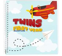 Libro de recuerdos de primer año de Twins - un magnífico diario de recuerdos para bebés para apreciar el primer año de tu gemelo para siempre. Gran regalo que incluye pegatinas, árbol genealógico, vacaciones, letras de mamá y papá y más
