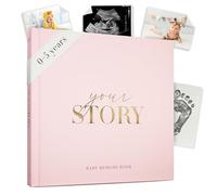 Libro de recuerdos para bebé de 132 páginas, álbum de recortes y álbum de fotos | Regalos para recién nacidos | Se puede personalizar con tus propias fotos | Rosa