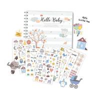 Libro de recuerdos para bebé, niño, niña, género neutro, álbum de recortes, álbum de fotos desde el embarazo hasta la edad de 1 año, páginas de memoria guiadas