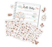 Libro de recuerdos para bebé, niño, niña, género neutro, álbum de recortes, álbum de fotos desde el embarazo hasta la edad de 1 año, páginas de memoria guiadas