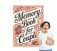 Libro de recuerdos para parejas, libro de aventuras de 58 páginas para parejas, suministros de cuaderno para bodas, viajes, San Valentín, lunas de miel, momentos temáticos