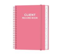 Libro de registro de cliente - Carpeta de perfil de cliente de estilista y tarjetas de registro de clientes con pestañas alfabéticas A-Z para salones, estilistas, uñas, pequeñas empresas, rosa