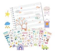 Libro de registro de crecimiento, libro de recuerdos para niños, libro de registro de primer año, diario atemporal, álbum de recortes, suministros para niños