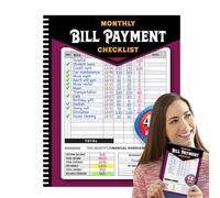 Libro de registro de facturas, lista de comprobación de pagos de facturas - organizador mensual de gestión financiera familiar | cuaderno de pagos Bill Tracker para marido, esposa, madre, padre