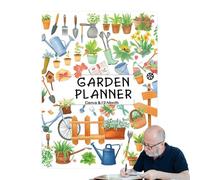 Libro de registro de jardín | Libro de planificación de jardín de 12 meses, cuaderno de planificación de jardinería, rastreador de cuidado de plantas para paisaje, cama elevada, entusiastas del patio