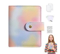 Libro de Retos de Ahorro con Sobres - Carpeta de relleno de efectivo en color macarrón A7 de hojas sueltas | Carpeta impermeable para presupuesto de efectivo, carpeta de ahorros de moda para planifica