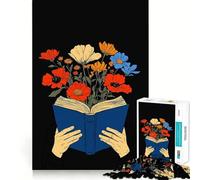 Libro de Rompecabezas de 1000 Piezas con diseño de Flores para Adultos Piezas de Corte Limpio,Actividad Cerebral Inteligente,diversión para Momentos de Calma,Regalo artístico de cumpleaños 38x26cm