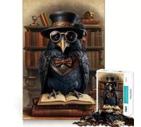 Libro de Rompecabezas de 1000 Piezas para Adultos Cuervo Steampunk Inteligente,Piezas de Corte Limpio,Actividad Mental Inteligente,Diversión para Momentos de Relajación,Regalo Artístico de Cumpleaños