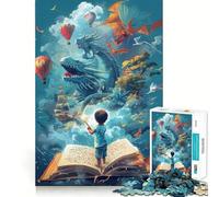 Libro de Rompecabezas de 1000 Piezas para Adultos,diseño de dragón,Espacio,Ajuste, Juego Mental,Regalo,Tiempo de Juego Relajante,Juego Divertido de cumpleaños 50x75cm