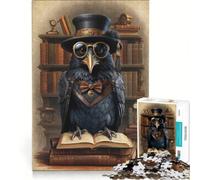 Libro de Rompecabezas para Adolescentes de 1000 Piezas: Cuervo Steampunk Inteligente, Juegos Relajantes, Difíciles y Reto, Cada Pieza es única 38x52cm