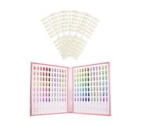 Libro de tabla de colores de uñas - Pantalla de 216 colores | Tarjetas profesionales de muestra de uñas con 240 puntas de uñas postizas cuadradas redondas para estudio de salón de práctica